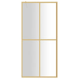 Walk-in Shower Wall with Clear ESG Glass Gold 100x195 cm 154947
