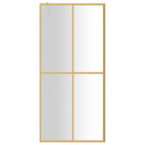 Walk-in Shower Wall with Clear ESG Glass Gold 90x195 cm 154945