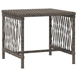 Sun Lounger Reclining 3 pcs Grey and Navy Blue Poly Rattan 365438