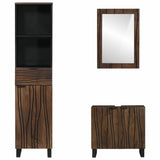 Bathroom Furniture Set 3 pcs Walnut Brown Engineered Wood 3310055