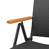 Dining Set Black and Brown PE Rattan, WPC, Steel, Glass Standard 3060088