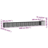 Chicken Cage Grey 1000x91x100 cm Galvanised Steel 3106467