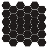 Hexagon Tile 20 pcs Black 30 x 30 cm Polyurethane and PET 42021327