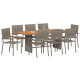 Garden Dining Set 9 pcs Grey Poly Rattan 3365433