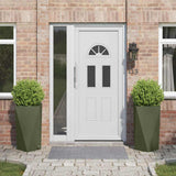 Planter 2 pcs Olive Green 40 x 40 x 75 cm Steel 883787