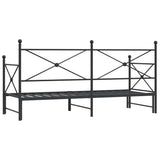 Daybed with Trundle without Mattress Black 90x200 cm Steel 4104675