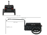 Steel Trailer for Bike, Bicycle Cargo Trailer with 65L Foldable Storage Box and Safe Reflectors, Max T3398P349477