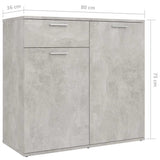 Sideboard Concrete Grey 160x36x75 cm Engineered Wood 3074931
