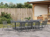 Garden Dining Set 11 pcs Anthracite Powder-coated Steel 3378828