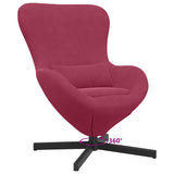 Egg Chair Wine Red 63 x 73 x 90 cm Velvet 42002761