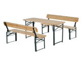 Portable Folding Camping Picnic Trestle Beer Table and 2 Bench Set Wooden Garden Furniture Patio T3398P317710