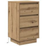 ZNTS Bedside Cabinet with LED Lights Artisan Oak 38x34x65 cm 861309