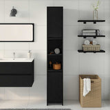 Bathroom Cabinet Black Oak 30 x 30 x 183.5 cm Engineered Wood 862505