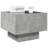Bedside Table with Infinity LED Concrete Grey 40x40x30 cm 3284066