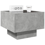 ZNTS Bedside Table with Infinity LED Concrete Grey 40x40x30 cm 3284066