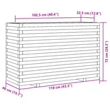 Garden Planter Wax Brown 110x40x72 cm Solid Wood Pine 3282641
