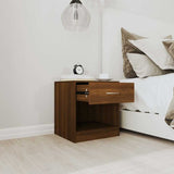 Bedside Cabinets 2 pcs with Drawer Brown Oak 342588
