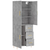 Highboard Concrete Grey 69.5x34x180 cm Engineered Wood 3196007
