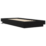 Bed Frame with LED Black Oak 80 x 200 cm Engineered Wood 3429587