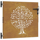 Garden Gate 85x75 cm Corten Steel Tree Design 153208