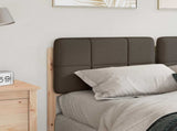 Upholstered Headboard Brown and Taupe 135 cm Solid Pine Wood 880131