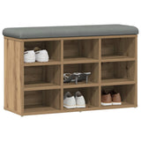 Shoe Bench Artisan Oak 82x32x50 cm Engineered Wood 857624