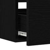 ZNTS 2 Piece Bathroom Furniture Set Black Oak Engineered Wood 863137