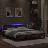 Bed Frame Smoked Oak Engineered wood Super King Bed Frame 3207529