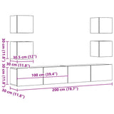 Wall Mounted TV cabinets 6 pcs Artisan Oak Engineered Wood 3328970