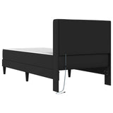 Bed Frame with LED Strip Lights Black 90 x 190 cm Faux Leather 3415280