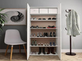 Shoe Cabinet White 80x35.5x180 cm Engineered Wood 800288