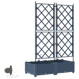 Garden Planter 2 pcs Grey 80 x 40 x 126 cm Plastic 42002873