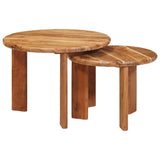 Nesting Coffee Tables 2 pcs Brown Solid Acacia Wood 4104648