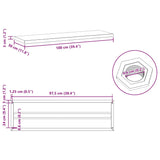 Wall Shelves 2 pcs 100x30x3 cm Black Stainless Steel 30288