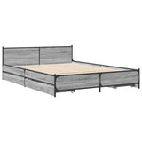 Bed Frame with Drawers without Mattress Grey Sonoma 135x190 cm Double 3279950