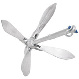 Folding Anchor with Rope Silver 12 kg Hot Dip Galvanized Cast Iron 94280