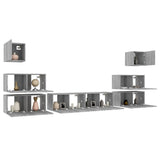 8 Piece TV Cabinet Set Grey Sonoma Engineered Wood 3120291