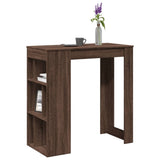 ZNTS Bar Table with Racks Brown Oak 102x50x103.5 cm Engineered Wood 854361