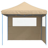 Foldable Party Tent Pop-Up with 2 Sidewalls Beige 4004921
