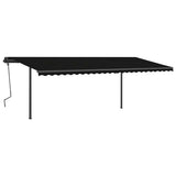 Manual Retractable Awning with Posts 6x3 m Anthracite 3070199