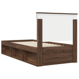Bed Frame with Headboard Brown Oak 100 x 200 cm Solid Pine Wood 3409396