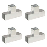 145472 Post Connectors 4 pcs T Shape Galvanised Metal 91x91 mm