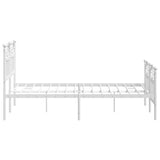 Metal Bed Frame without Mattress with Footboard White 120x190cm 353503