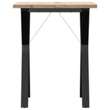 ZNTS Dining Table Y-Frame 60x60x75.5 cm Solid Wood Pine and Steel 3282780