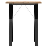 Dining Table Y-Frame 60x60x75.5 cm Solid Wood Pine and Steel 3282780