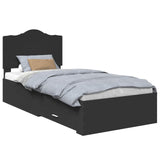 Bed Frame with Headboard Black 70 x 190 cm Engineered Wood 3413667