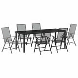 Garden Dining Set 7 pcs Anthracite Powder-Coated Steel 3379294