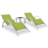 Sun Lounger Green Aluminium Standard Adjustable Armrests 310540