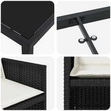 Garden Dining Set 5 pcs Black Poly Rattan 3380591