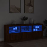Sideboard with LED Lights Brown Oak 181.5x37x67 cm 3209008